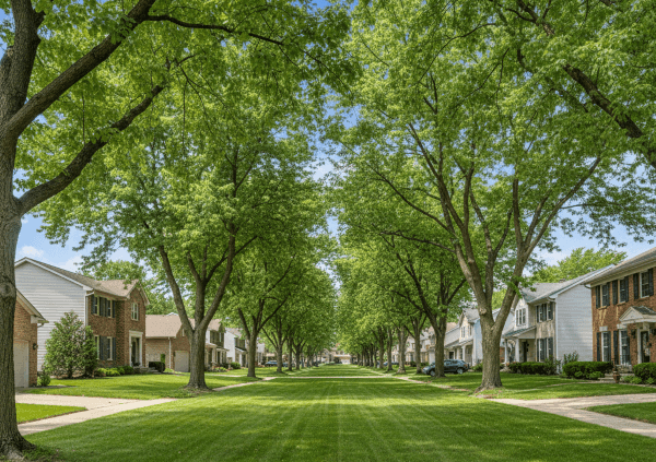 Brooklyn Center Tree Services - Tall mature maples and shaded yards in Brooklyn Center, MN.