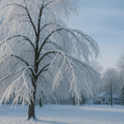 Minnesota Winters Ice and snow weighing down tree branches (1) Minnesota Winters Ice and snow weighing down tree branches